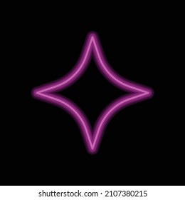 Shine simple icon. Flat desing. Purple neon on black background.ai