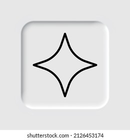 Shine simple icon. Flat desing. Neumorphism design.ai