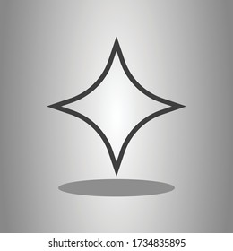 Shine simple icon with shadow. Flat desing