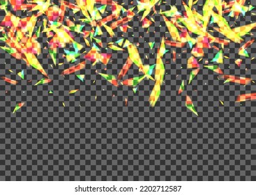 Shine Spark Background Transparent Vector. Flare Vibrant Illustration. Bright Year Template. Green Focus. Particle Feeling Wallpaper.