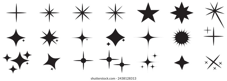 Icono de brillo brillante. Vector estrella de parpadeo para el logotipo, clipart de chispa. vector de elemento de chispa