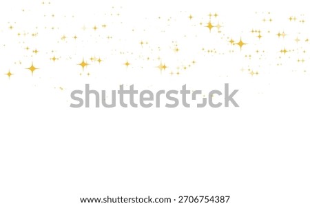 Shine or sparkle. Sparkling star in yellow color on white background.