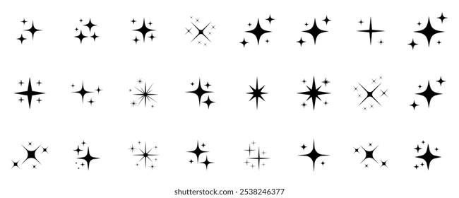 brillo, íconos de la estrella de la chispa, ícono del brillo, brillo de las estrellas, ícono, brillo, Vector, magia, centelleo, luz, silueta