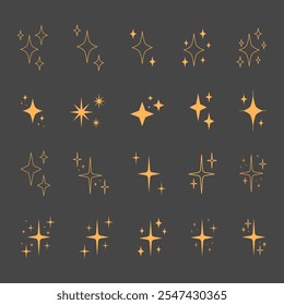 Brilhar estrela brilhante. Vetor pisca estrela para logotipo ou decoração. Clipart de faísca	