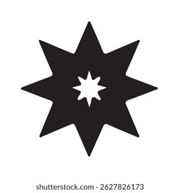 Shine or sparkle vector set of eighteen various stars in black color on white background.