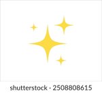 Shine or sparkle vector. Sparkling star in yellow color on white background. Sparkle star icons. Shine icon. Star sparkle doodles vector.