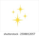 Shine or sparkle vector. Sparkling star in yellow color on white background. Sparkle star icons. Shine icon. Star sparkle doodles vector.