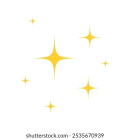 Shine or sparkle vector. Sparkling star in yellow color on white background. Sparkle star icons. Shine icon. Star sparkle doodles vector