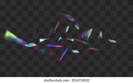 Shine Sparkle Vector Transparent Background. Gradient Cristal Christmas Brochure. Holo Flash Cool Template. Light Laser Glints Backdrop.