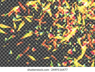 Shine Spot Background Transparent Vector. Confetti Galaxy Wallpaper. Green Xmas Template. Bright Shade. Spark Special Texture.