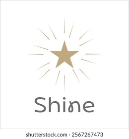 Shine star Glowing Modern Minimal Logo Design