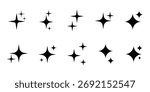 Shine Star Icon Set Ai Generated Symbol Glitter Sparkle Glow Effect Vector Collection for Design Elements