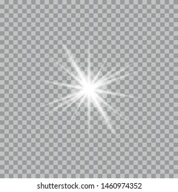 Shine star of the light vector on a transparent background