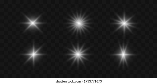 Shine Star Of The Light Vector On A Transparent Background. Light Explodes, Light Effect Design Element