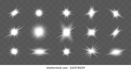 Shine star of the light vector on a transparent background. Light explodes, light effect design element