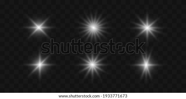 Shine star of the\
light vector on a transparent background. Light explodes, light\
effect design element