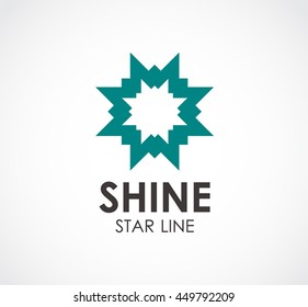 Shine star of line abstract vector and logo design or template minimal business icon of company identity symbol concept