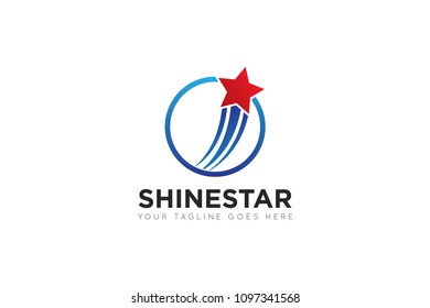 shine star logo and icon design template