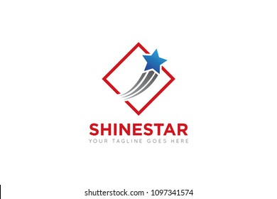 shine star logo and icon design template