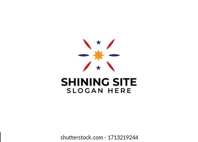 shine star logo vector concept with simple, unique, elegant and flat styles on white background