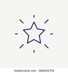 Shine Star Outline Vector Icon