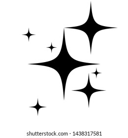 Shine Star particle icon vector in trendy flat style. Cleaning, fresh, hygiene and shine in house. Clean star black icon.