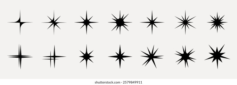 Shine star sparkle vector set. Sparkle star icons. Shine icon. Stars sparkle doodles vector. Set symbols vector. Bright shiny flash star.shine sparkle icon