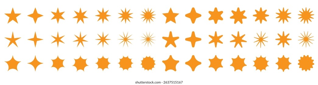 Shine star sparkle vector set. Sparkle star icons. Shine icon. Stars sparkle doodles vector. Set sparkles star symbols vector illustration.