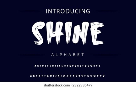 Shine Stylish brush painted an uppercase vector letters, alphabet, typeface.
