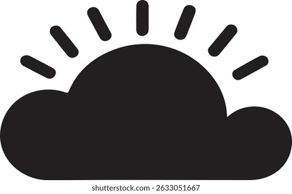 Shine sun sunset icon illustration