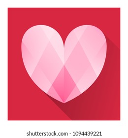 shine tiny love icon, heartbeat pink color illustration.