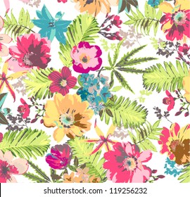 shine tropical flower pattern background