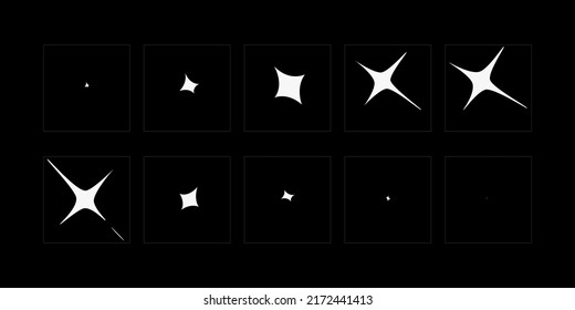 Shine Vector animation. Shine vfx sprite sheet for video game, cartoon, Animation and motion design. 2D Classic Shine light FX.