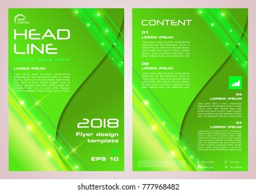 Shine vector flyer, corporate business, annual report, brochure design and cover presentation in green color.