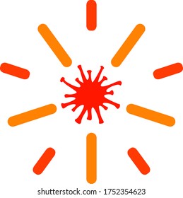 Shine Virus vector illustration. A flat illustration iconic design of Shine Virus on a white background.