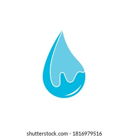 glänzender Wassertropfen, einfache Kurven Design Symbol-Vektorgrafik