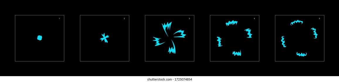 Shine water effect. Water explosion animation effect. Animation sprite sheet for games, cartoon or animation. vector style animation effect 1380.