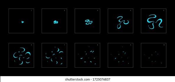 Shine water effect. Water explosion animation effect. Animation sprite sheet for games, cartoon or animation. vector style animation effect 1362.