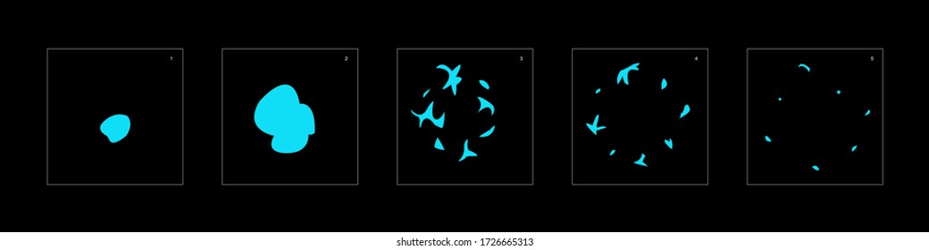 Efecto del agua del resplandor. Efecto de animación de explosión de agua. Ficha de animación para juegos, dibujos animados o animación. efecto de animación de estilo vectorial 1428.