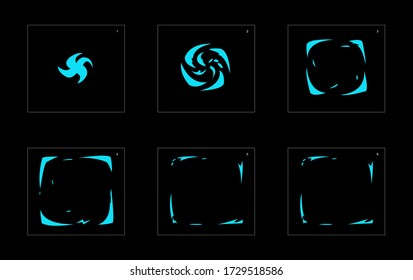 Shine water effect. Water explosion animation effect. Animation sprite sheet for games, cartoon or animation. vector style animation effect 1494.