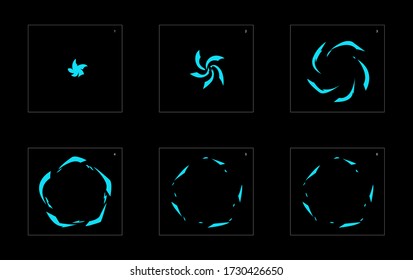 Shine water effect. Water explosion animation effect. Animation sprite sheet for games, cartoon or animation. vector style animation effect 1512.