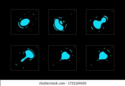Shine water effect. Water explosion animation effect. Animation sprite sheet for games, cartoon or animation. vector style animation effect 1542.