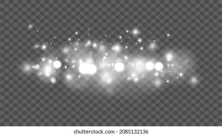Schneeflocke auf Weiß mit Glitter einzeln auf transparentem Hintergrund.