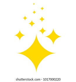 Shine. Yellow stars of brilliance and radiance of cleanliness and freshness. Cleaning, fresh and hygiene. Sign symbol isolated on white background. Vector illustration