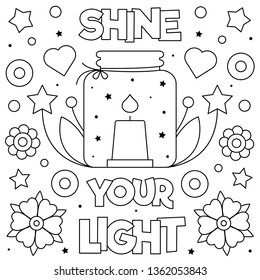 Shine Your Light Coloring Page Vector Stock Vector (Royalty Free ...