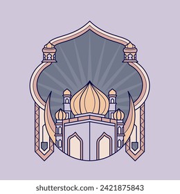 Shines Mosque with elegant moon frames