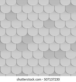 Shingles roof seamless pattern. Gray color. Classiic style. Vector illustration