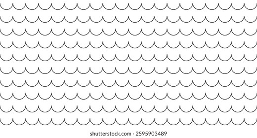 Shingles roof seamless pattern. House roof tile texture. Geometric shape design. Metal construction grid. Fish scales. Vector illustration isolated on white background.