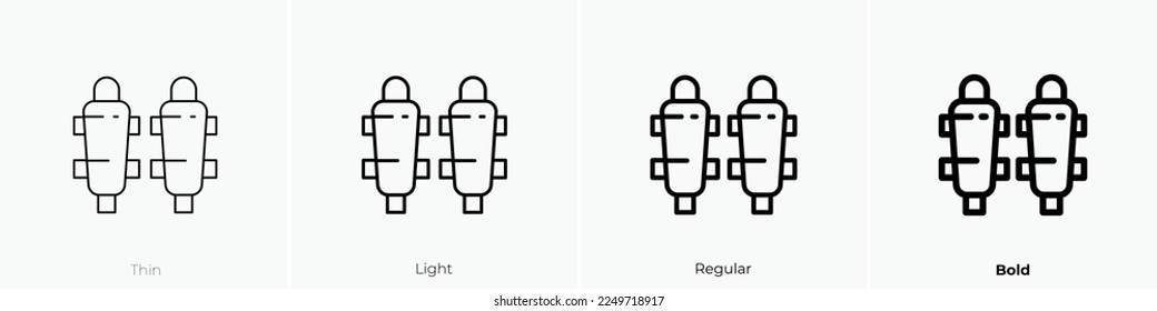 shin-guards icon. Thin, Light Regular And Bold style design isolated on white background