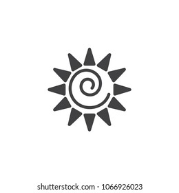 Shinig sun vector icon. filled flat sign for mobile concept and web design. Sunrise simple solid icon. Symbol, logo illustration. Pixel perfect vector graphics